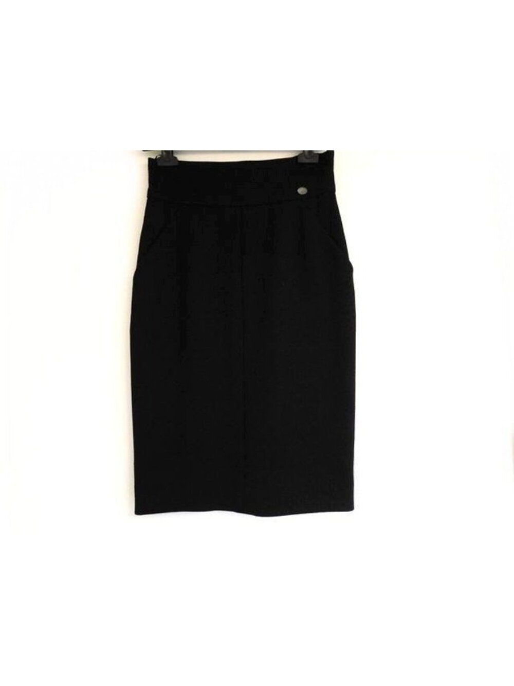 Chanel Skirt Black CC Logo Button 36
